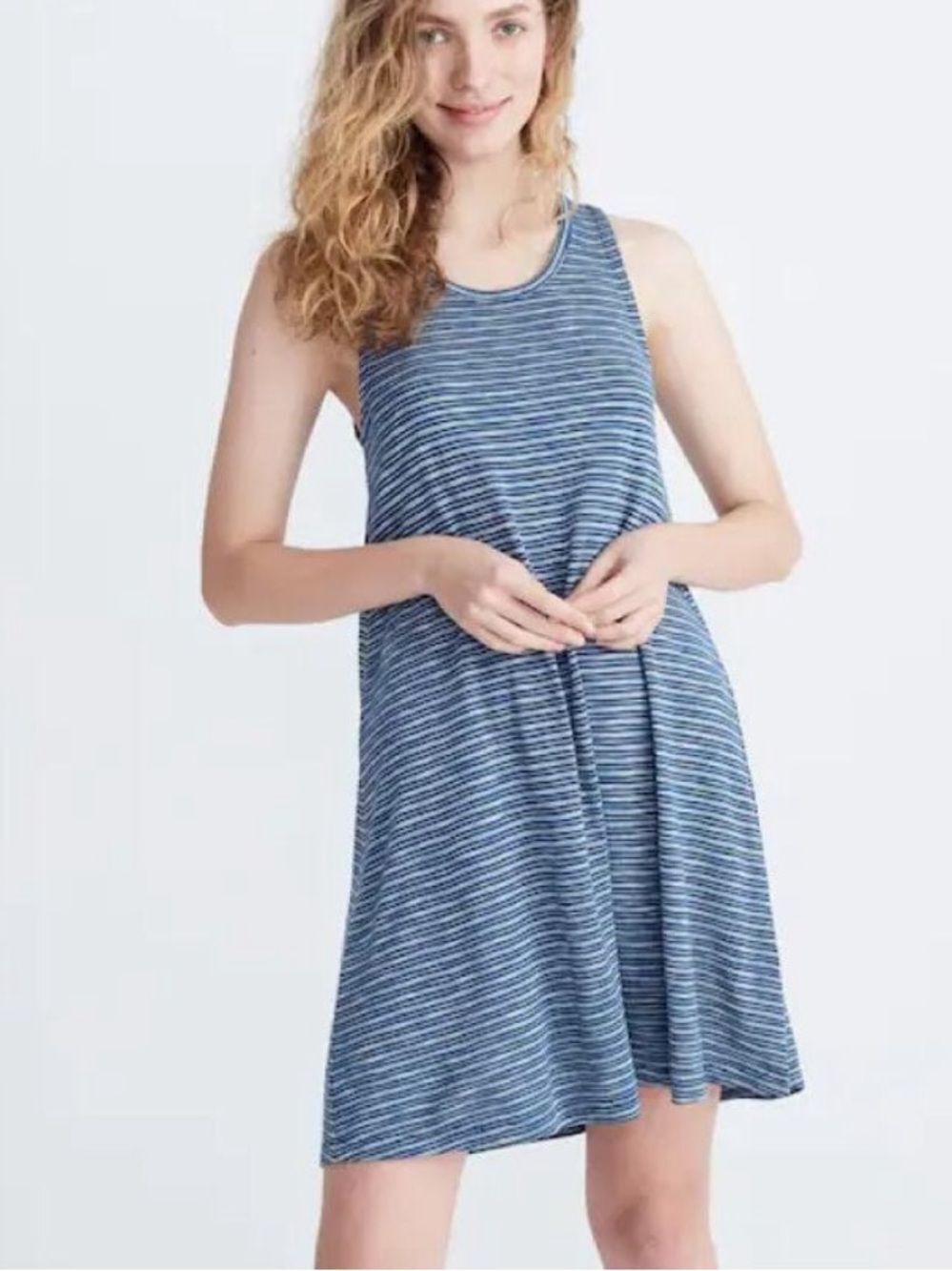 Madewell Blue Striped Sleeveless Swim Coverup Dress size medium
